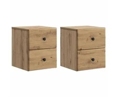 Sieninis naktinis staliukas su stalčių 2 pcs Artisano ąžuolo