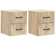 Sieninis naktinis staliukas su stalčių 2 pcs Sonoma ąžuolas