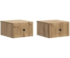 Sieninis naktinis staliukas su stalčių 2 pcs Artisano ąžuolo
