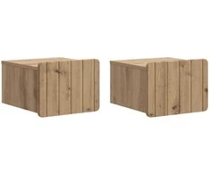 Sieninis naktinis staliukas su stalčių 2 pcs Artisano ąžuolo