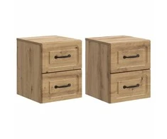 Sieninis naktinis staliukas su stalčių 2 pcs Artisano ąžuolo