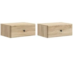 Sieninis naktinis staliukas su stalčių 2 pcs Sonoma ąžuolas
