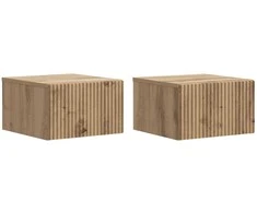 Sieninis naktinis staliukas su stalčių 2 pcs Artisano ąžuolo