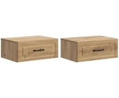 Sieninis naktinis staliukas su stalčių 2 pcs Artisano ąžuolo