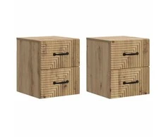 Sieninis naktinis staliukas su stalčių 2 pcs Artisano ąžuolo