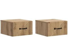 Sieninis naktinis staliukas su stalčių 2 pcs Artisano ąžuolo