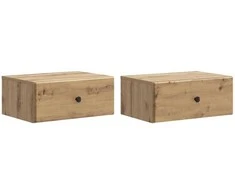 Sieninis naktinis staliukas su stalčių 2 pcs Artisano ąžuolo