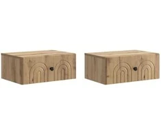 Sieninis naktinis staliukas su stalčių 2 pcs Artisano ąžuolo