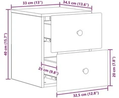 Sieninis naktinis staliukas 2 vnt. Dūminio ąžuolo