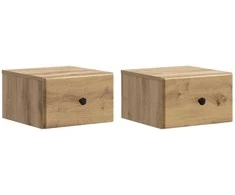 Sieninis naktinis staliukas su stalčių 2 pcs Artisano ąžuolo