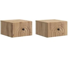 Sieninis naktinis staliukas su stalčių 2 pcs Artisano ąžuolo