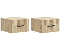 Sieninis naktinis staliukas su stalčių 2 pcs Sonoma ąžuolas