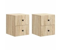 Sieninis naktinis staliukas su stalčių 2 pcs Sonoma ąžuolas