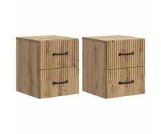 Sieninis naktinis staliukas su stalčių 2 pcs Artisano ąžuolo