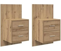 Sieninis naktinis staliukas su stalčių 2 pcs Amatininkų ąžuolas