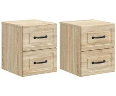 Sieninis naktinis staliukas su stalčių 2 pcs Sonoma ąžuolas