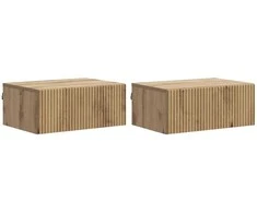 Sieninis naktinis staliukas su stalčių 2 pcs Artisano ąžuolo
