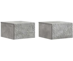 Sieninis šoninis staliukas 2 pcs Betono pilka 34,5 x 33 x 20 cm