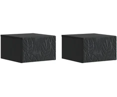 Sieninis šoninis staliukas 2 pcs Juoda 34,5 x 33 x 20 cm