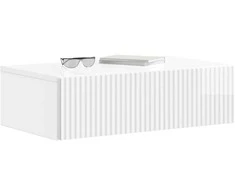 Sieninis šoninis staliukas Itin blizgi balta 59 x 34,5 x 17 cm