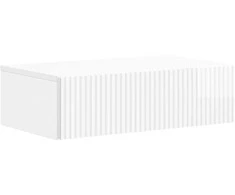 Sieninis šoninis staliukas Itin blizgi balta 59 x 34,5 x 17 cm