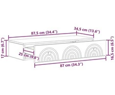 Sieninis šoninis staliukas 87,5 x 34,5 x 17 cm Apdirbta mediena