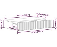 Sieninis šoninis staliukas 87,5 x 34,5 x 17 cm Apdirbta mediena