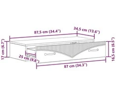 Sieninis šoninis staliukas 87,5 x 34,5 x 17 cm Apdirbta mediena