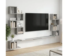 Sieninis televizoriaus stovas Betono pilka 160 x 15 x 94 cm
