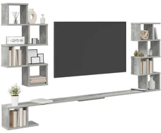 Sieninis televizoriaus stovas Betono pilka 180 x 15 x 94 cm