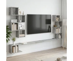 Sieninis televizoriaus stovas Betono pilka 200 x 15 x 94 cm
