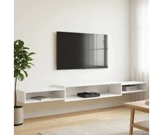Sieninis televizoriaus stovas Sieninis Balta 220 x 28 x 21 cm