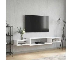 Sieninis televizoriaus stovas Sieninis Balta 180 x 28 x 21 cm