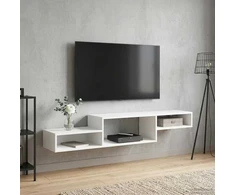 Sieninis televizoriaus stovas Sieninis Balta 150 x 28 x 26 cm