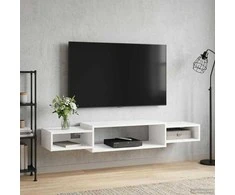 Sieninis televizoriaus stovas Sieninis Balta 140 x 28 x 21 cm
