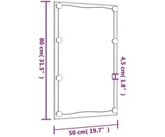 Sieninis veidrodis su LED lemputėmis, 50x80cm, stiklas