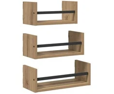 Sieninių lentynų komplektas 3 pcs Amatininkų ąžuolas 40x16x14cm