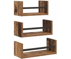 Sieninių lentynų komplektas 3 pcs Senovinis medis 40x16x14cm