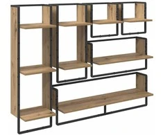 Sieninių lentynų komplektas Sieninis 6 pcs Amatininkų ąžuolas