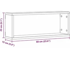 Sieninės lentynos 6 pcs Juodas ąžuolas 60 x 15 x 23 cm