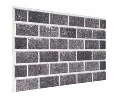 Sienų plokštės 10 pcs Juoda ir pilka 100 x 50 cm EPS putos