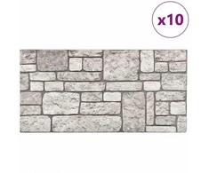 Sienų plokštės 10 pcs Pilka 100 x 50 cm EPS putos