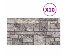 Sienų plokštės 10 pcs Pilka ir balta 100 x 50 cm EPS putos