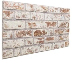 Sienų plokštės 10 pcs Raudona ir balta 100 x 50 cm EPS putos