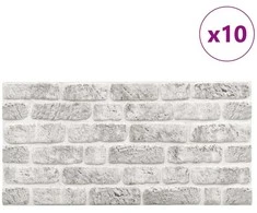 Sienų plokštės 10 pcs Šviesiai pilka 100 x 50 cm EPS putos