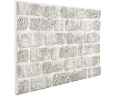 Sienų plokštės 10 pcs Šviesiai pilka 100 x 50 cm EPS putos
