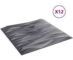 Sienų plokštės 12 pcs Akmens pilka 50 x 50 cm XPS Putplastis