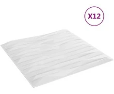 Sienų plokštės 12 pcs Baltas akmuo 50 x 50 cm XPS Putplastis