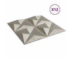 Sienų plokštės 12 pcs Origami Beton 50 x 50 cm XPS Putplastis