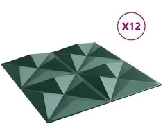 Sienų plokštės 12 pcs Origami Žalias 50 x 50 cm XPS Putplastis